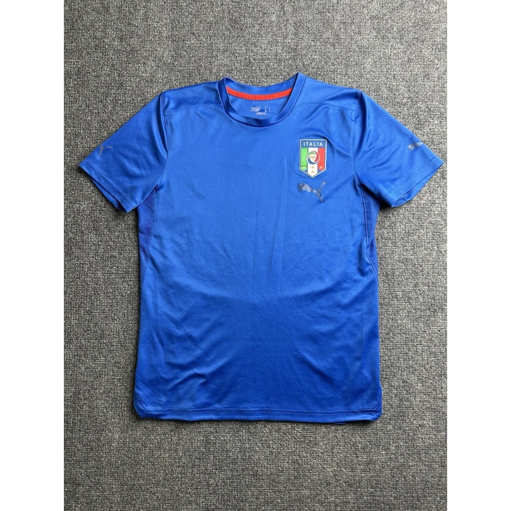 Mens Soccer Jersey Puma Italy FIGC 2007-08 Training Blue, Size S